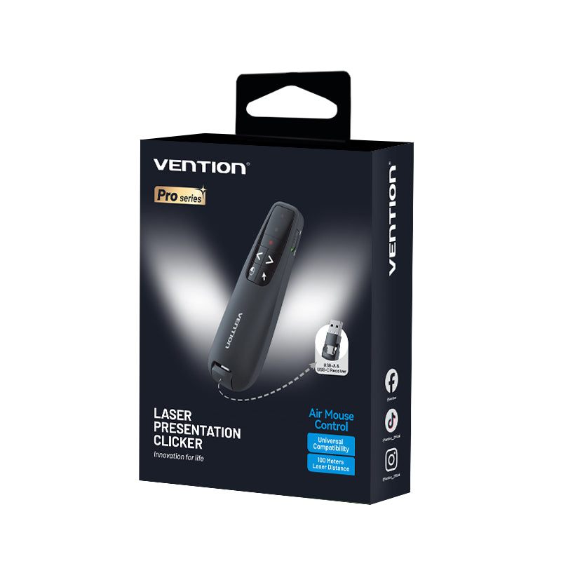 Vention KQPB0 Wireless Presenter Red Laser Pointer & Air Mouse Rechargeable
