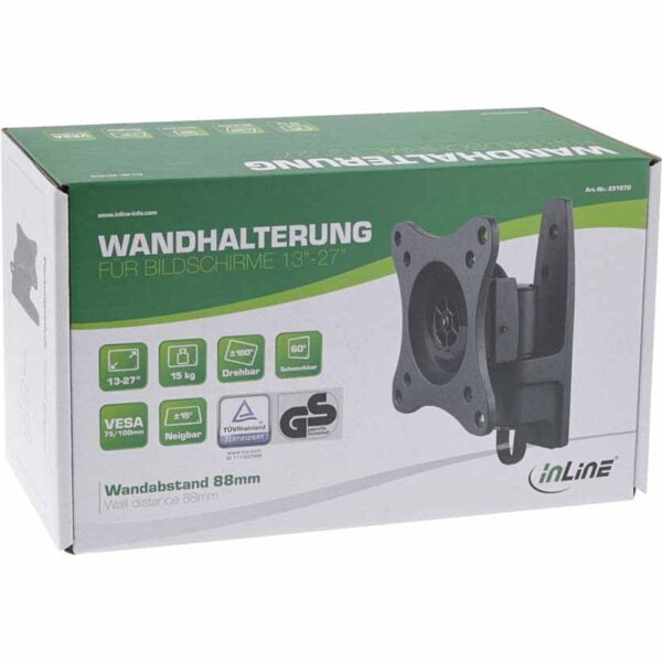 INLINE 23107D WALL BRACKET FOR TFT 27″ (68cm) MAX 15kg