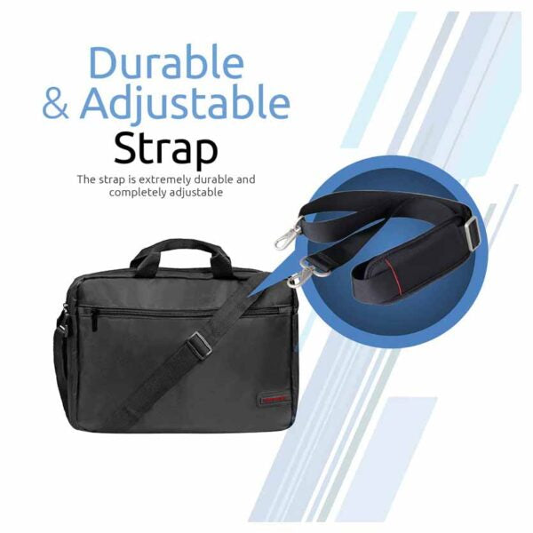 PROMATE, GEAR-MB.BLACK 15.6″ MESSENGER LAPTOP BAG PREMIUM LIGHTWEIGHT W/FRONT STORAGE ZIPPER