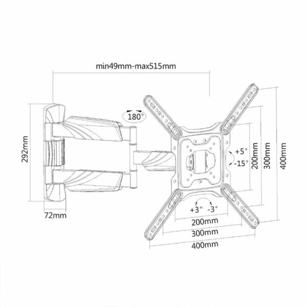 ACT AC8354 TV WALL MOUNT FULL MOTION 23-55″ VESA