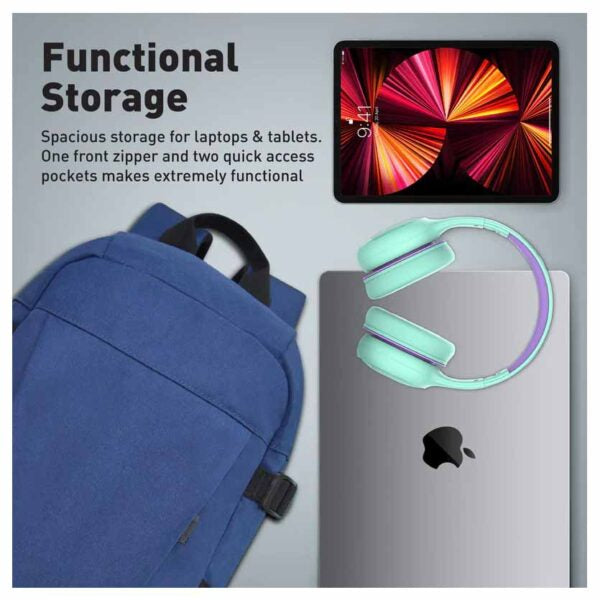 PROMATE BIRGER.BLUE 15.6″ BACKPACK LAPTOP COMFORTSTYLE W/LARGE COMPARTMENTS