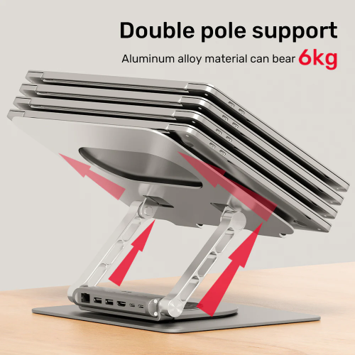 Unitek Laptop Stand with USB Hub 4K30Hz HDMI + FE Lan + PD100W D1109B