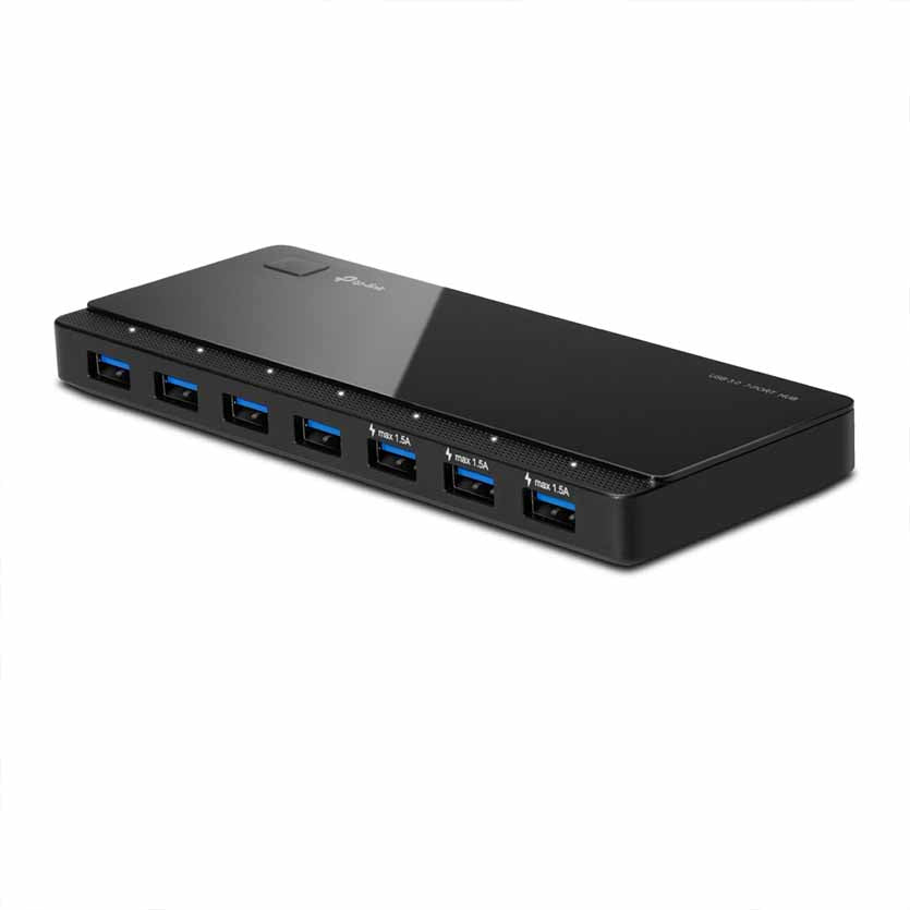 TP-LINK, UH700 USB 7-PORT HUB3.0 & E FAST CHARGE OUTPUTS BLACK