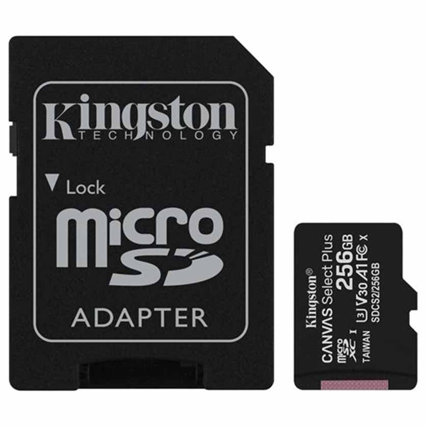 KINGSTON , FLASH CARD MICRO-SDCS2 256GB CANVAS SELECT PLUS C10 PLUS ADAPTOR