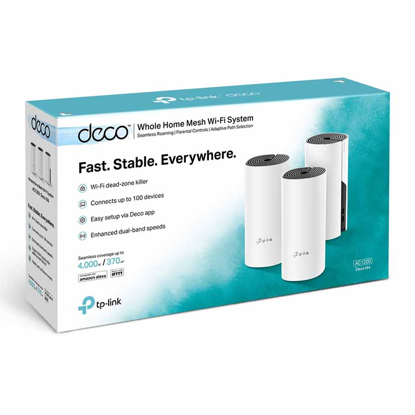TP-LINK DECO M4 (3PACK) AC1200 WHOLE HOME MESH WI-FI SYSTEM