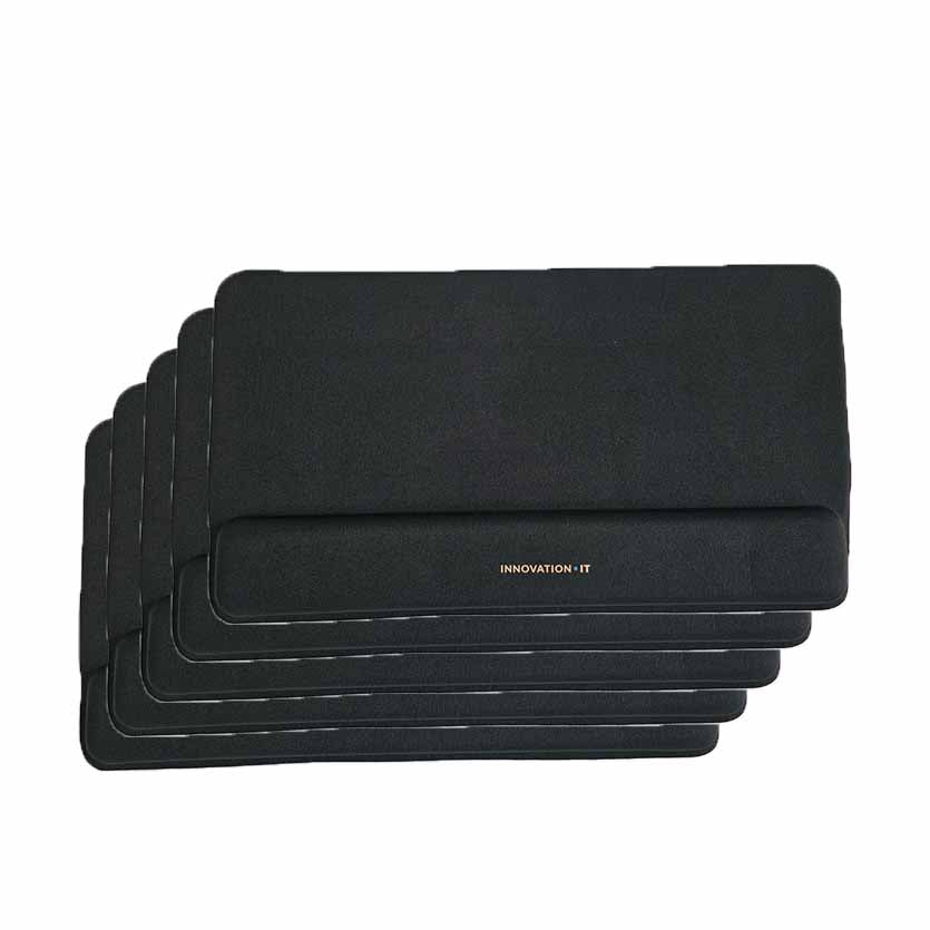 IT INNOVATION, 120844-5 5PCS MOUSEPAD BIG 465x260mm WITH KEYBOARD WRIST SUPPORT BLACK