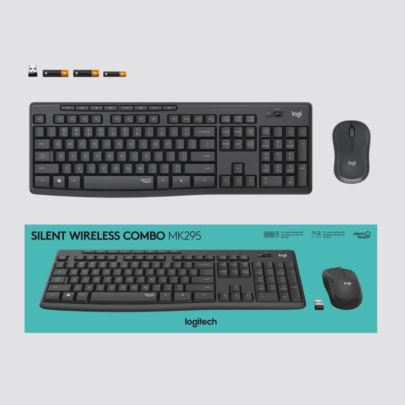 LOGITECH MK295 WIRELESS COMBO SILENT 2.4GHz US QWERTY GRAPHITE
