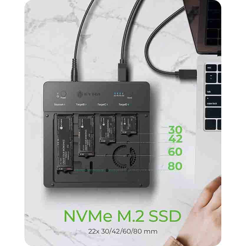 ICYBOX IB-4013MCL-C4 4-BAYS USB4® DUPLICATOR (1:3 CLONE) FOR NVME M.2 SSD
