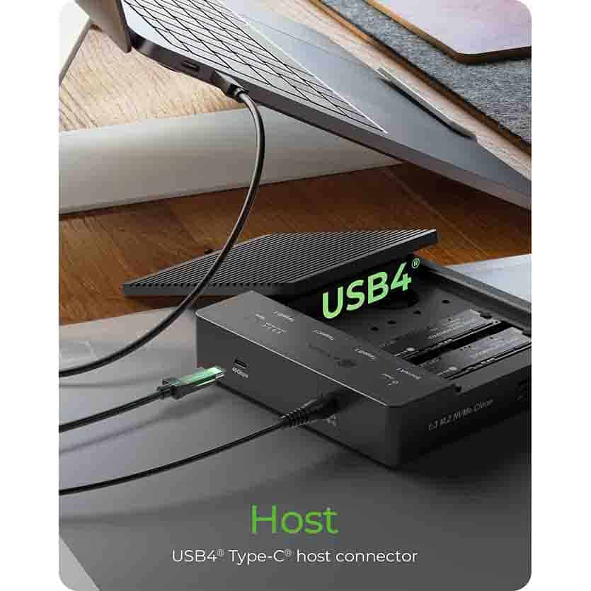 ICYBOX IB-4013MCL-C4 4-BAYS USB4® DUPLICATOR (1:3 CLONE) FOR NVME M.2 SSD