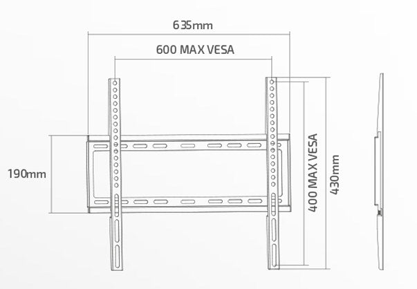 Superior SUPSTV006 TV Wall Support Fixed Slim 60x40