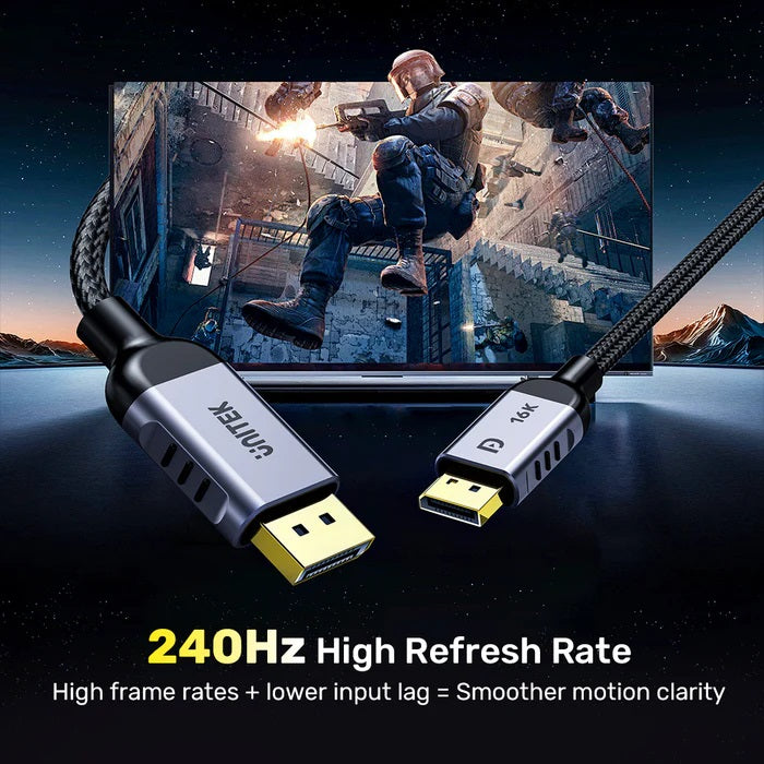 Unitek C1626GY01-3M DisplayPort 2.1 Cable 8K 120Hz 3.0m