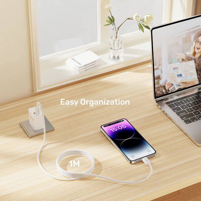 Unitek Magnetic USB-C Cable 100W 1.0m White C1414AWH-1M