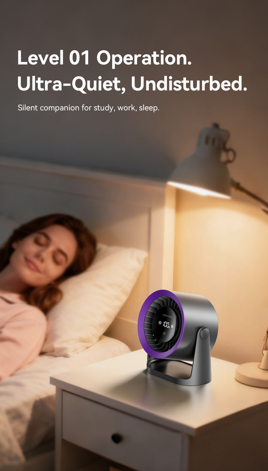 Vention PBIH0 Desktop Air Circulation Fan with Display & Wall Mount