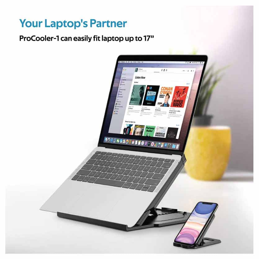PROCOOLER-1 COOLING FOLDABLE STAND FOR LAPTOP AND SMARTPHONE PROMATE