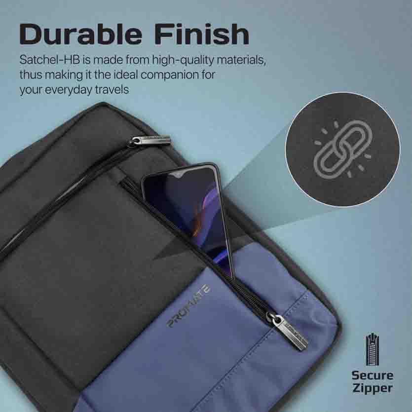 PROMATE, SATCHEL-HB.BLUE 13” TABLET HAND BAG WITH MULTIPLE COMPARTMENTS SLEEKCOMFORT