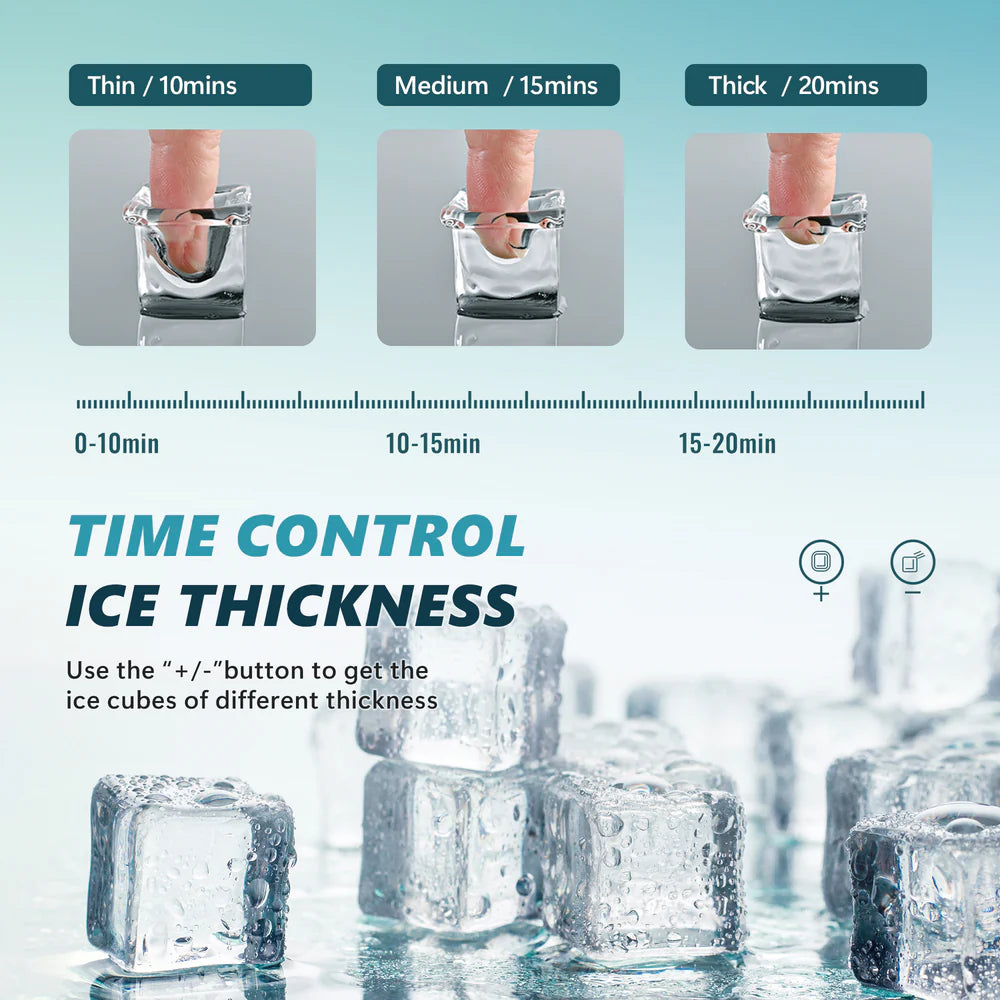 Euhomy IM004-NBL Ice Maker 20.4 kg Silver