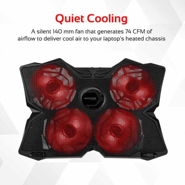 AIRBASE-3.BLACK COOLING PAD FOR LAPTOP W/SILENT FAN TECHNOLOGY PROMATE