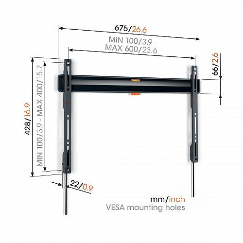 Vogels TVM3603 Fixed TV Wall Mount 40-100'' Black