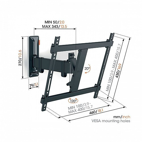 Vogels COMFORT TVM3423 TV Wall Mount 40x40 Turn 1 arm