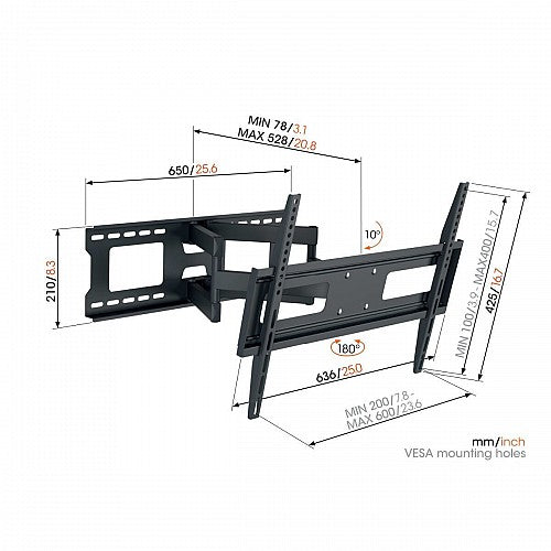 Vogels UP MA4040 TV Wall Mount 60x40 Turn 4 arms