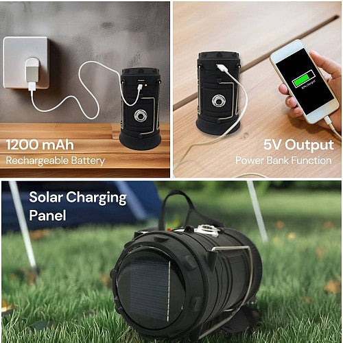 Uniross ULSA05 Solar & USB Rechargeable 360 degrees Lantern with Powerbank