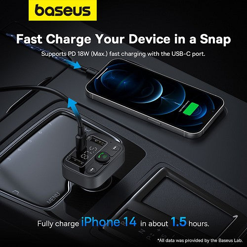 Baseus Car FM Transmitter-Charger USB/BT/SD 18W S09 Lite