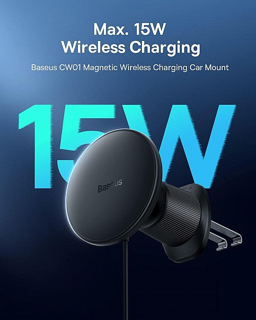 Baseus Car Charger Wireless AirVent Magnetic 15W+25W USB-C CW01