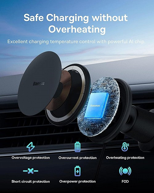 Baseus Car Charger Wireless AirVent Magnetic 15W+25W USB-C CW01