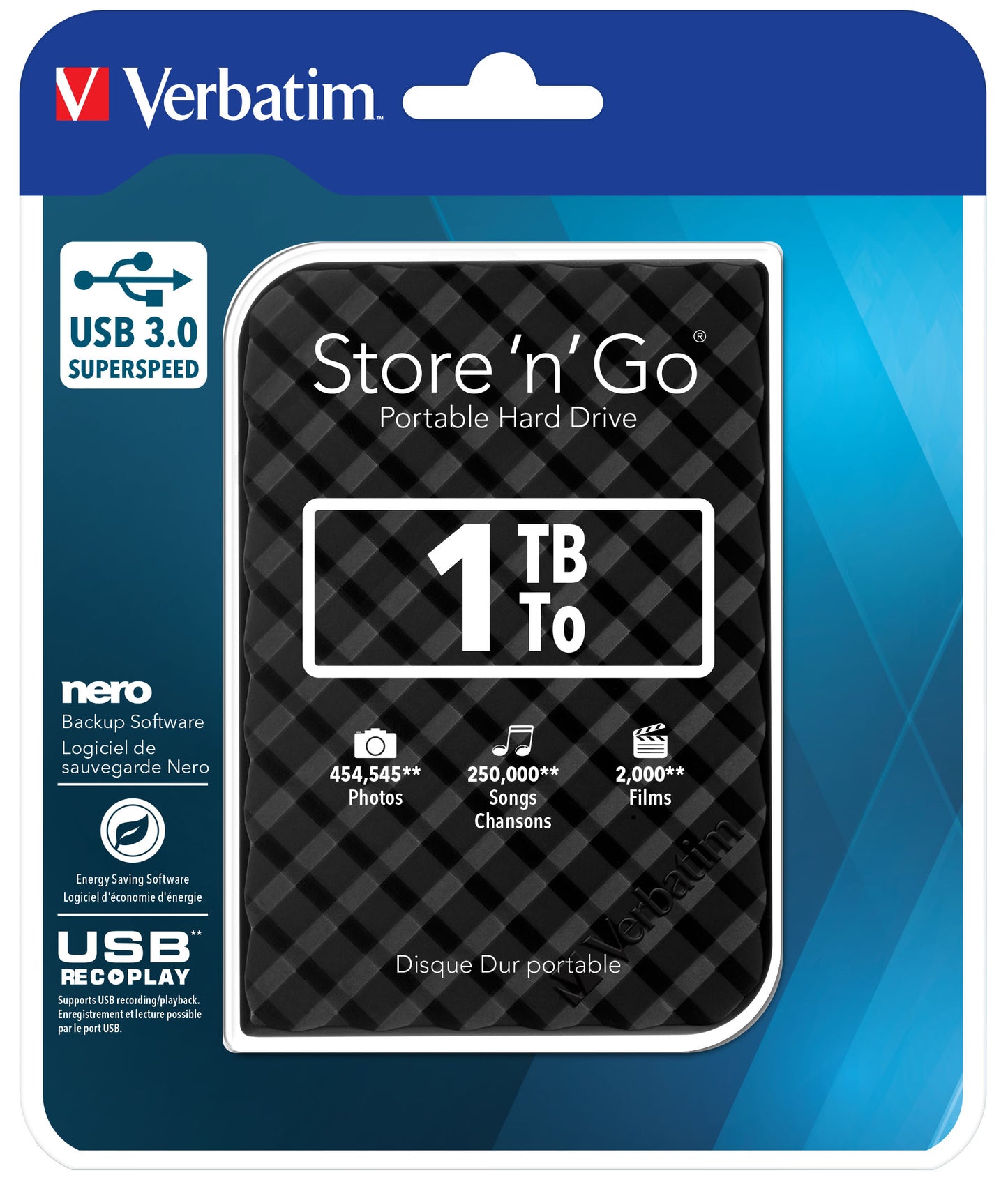 Verbatim HDD External STORE'N'GO 2.5'' USB3.0 Slim 1TB Black