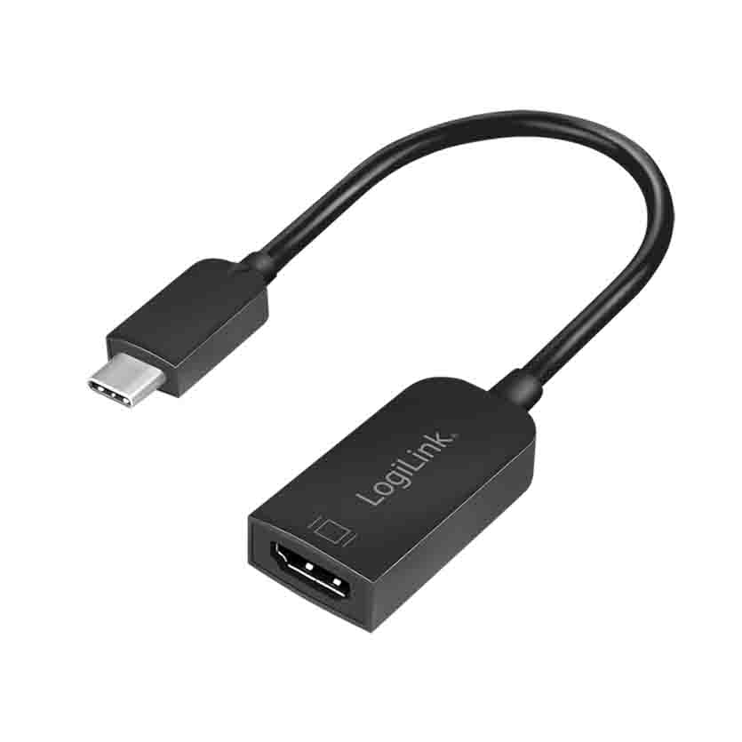 LOGILINK UA0236A USB Type-C ADAPTER, C/M to HDMI-A/F, 4K/30 Hz, black, 0.15 m