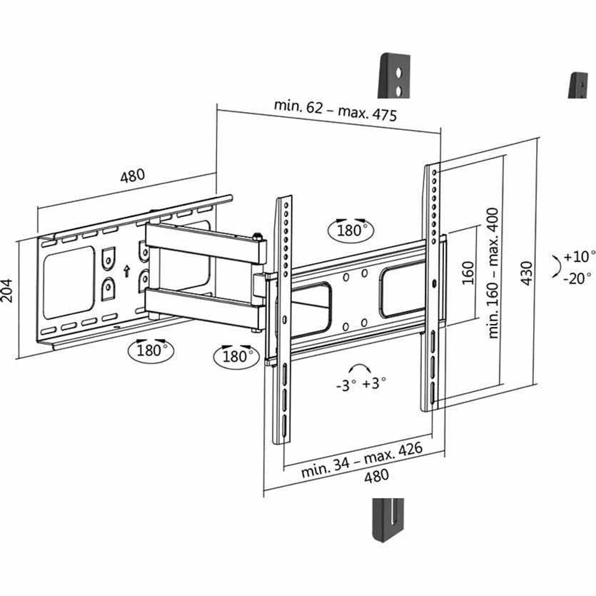 LOGILINK BP0015 TV WALL MOUNT 32-55″ MAX.50KG