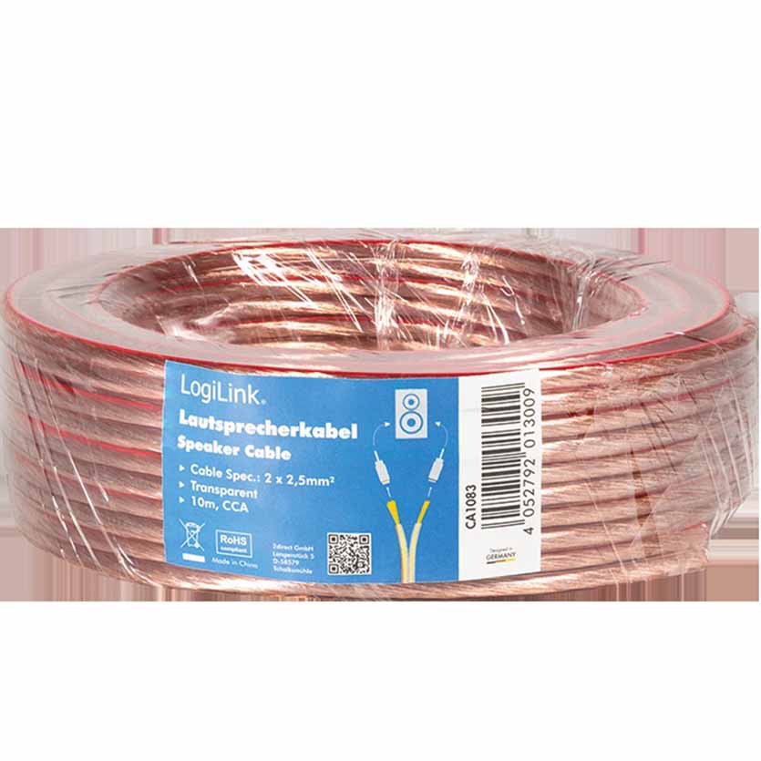 LOGILINK CA1083 10m SPEAKER CBL 2×2.5mm²