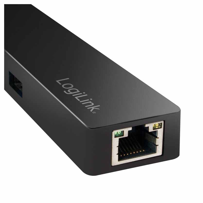 LOGILINK, UA0313 HUB USB-C 3.1 3-PORT WITH GIGABIT ADAPTER