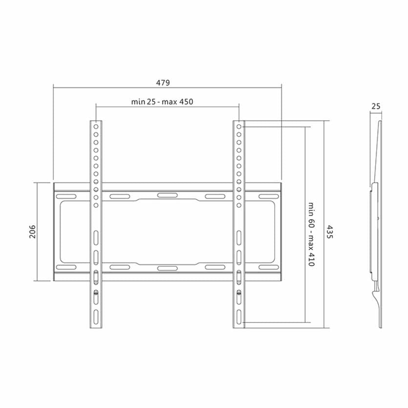 LOGILINK, BP0011 TV WALL MOUNT FIX, 32-55″, MAX.40KG, FLAT