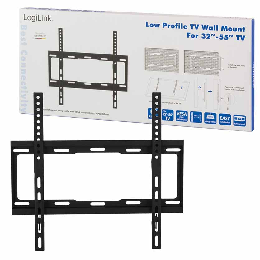 LOGILINK, BP0011 TV WALL MOUNT FIX, 32-55″, MAX.40KG, FLAT