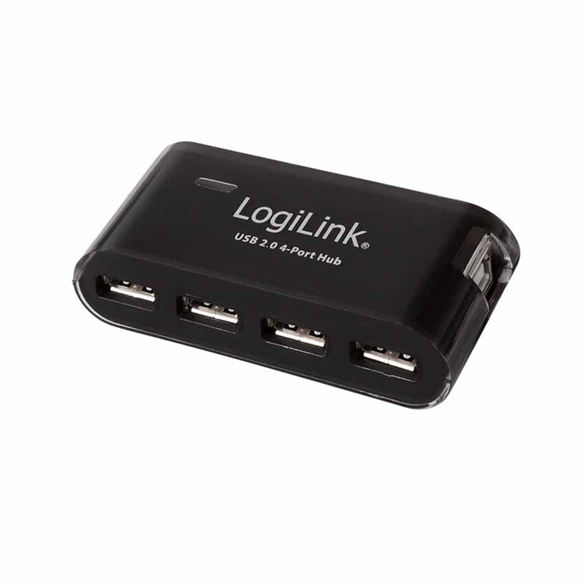 LOGILINK, UA0085 HUB 2.0 4-PORT WITH PSU BLACK
