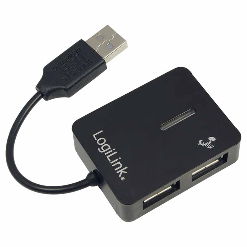 LOGILINK, UA0139 HUB 2.0 4-PORT SMILE BLACK
