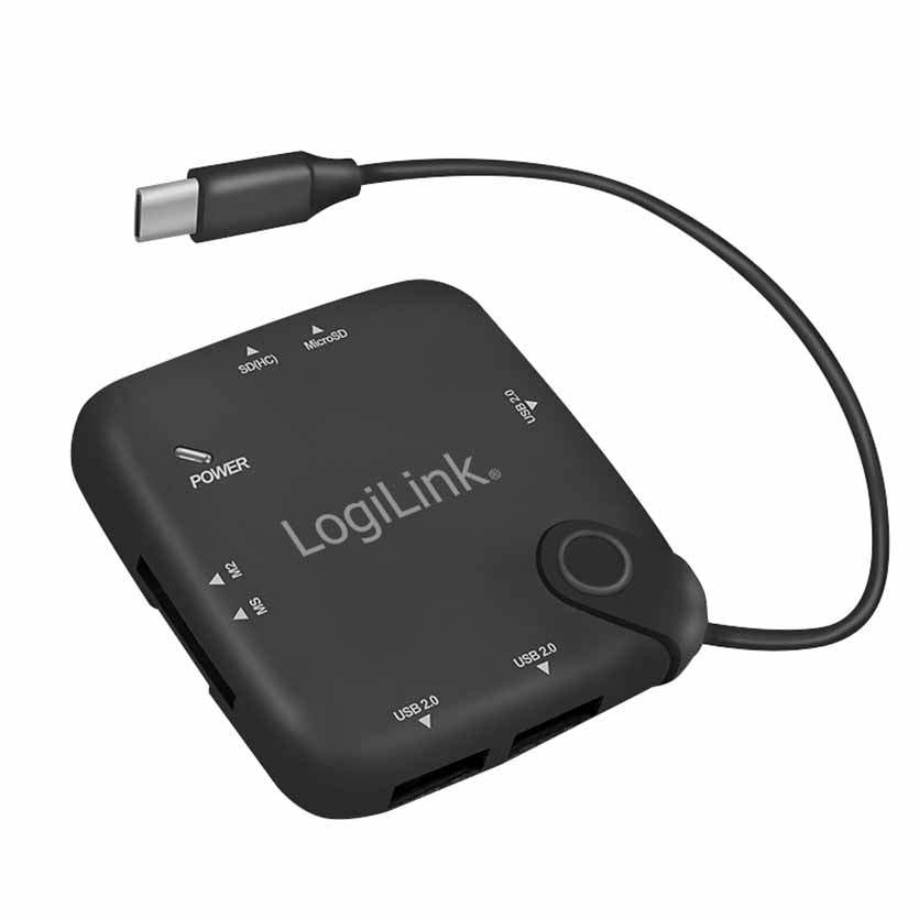 LOGILINK, UA0344 USB C (ONG) MULTIFUNCTION CARD READER & HUB