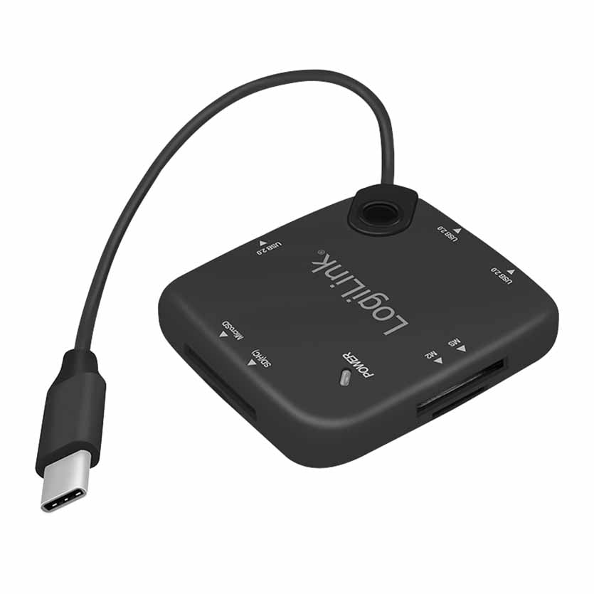 LOGILINK, UA0344 USB C (ONG) MULTIFUNCTION CARD READER & HUB