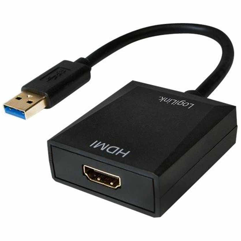 LOGILINK UA0233A 0.15m USB3.0 A/M TO HDMI A/F ADAPTER 1080p BLACK
