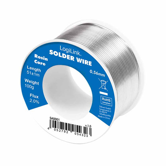 LOGILINK SA0001 SOLDER WIRE 0,56mm 2% COPPER 100G REEL