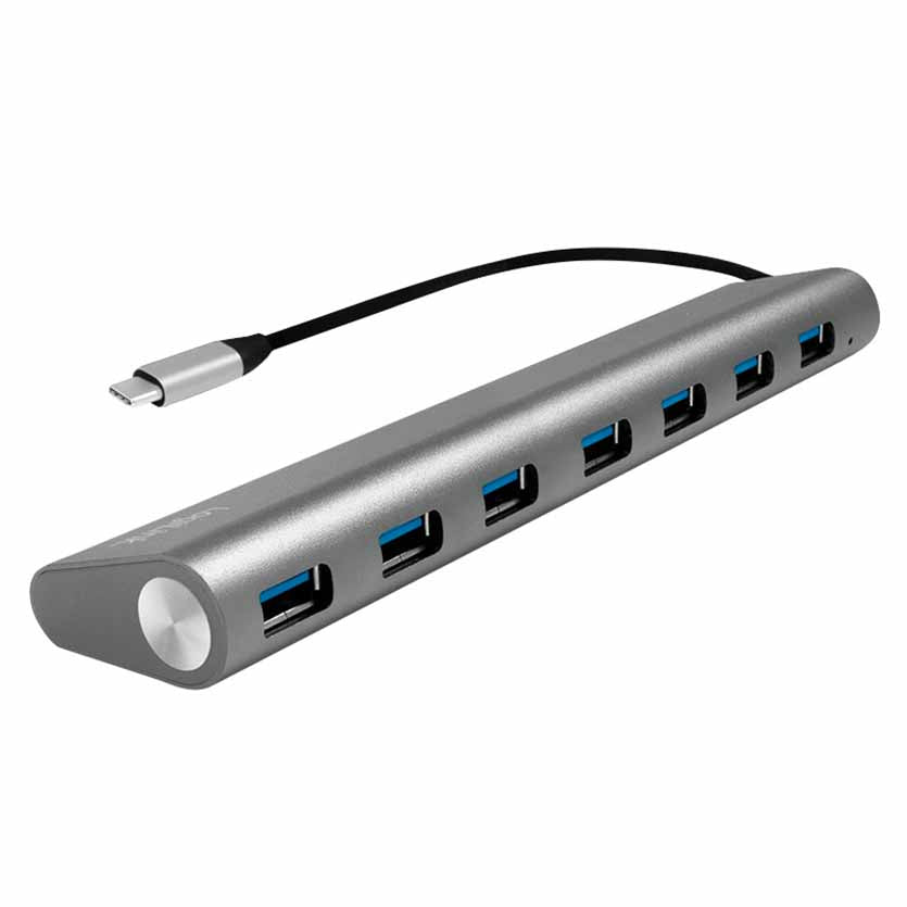 LOGILINK, UA0310 HUB USB-C 3.1 7-PORT WITH ALUMINUM CASING,WITH PSU 5V/4AMP