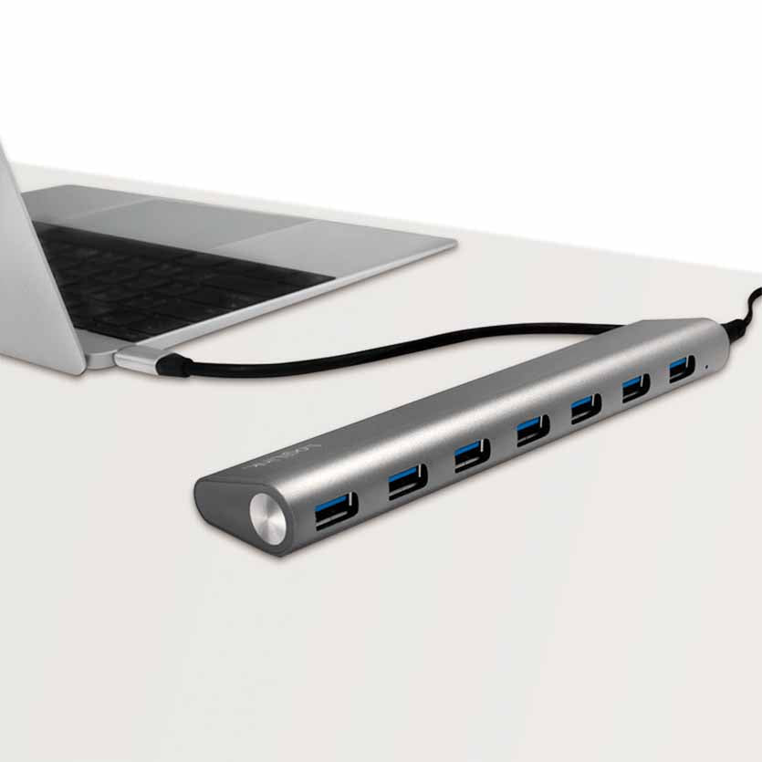 LOGILINK, UA0310 HUB USB-C 3.1 7-PORT WITH ALUMINUM CASING,WITH PSU 5V/4AMP