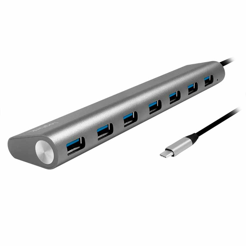 LOGILINK, UA0310 HUB USB-C 3.1 7-PORT WITH ALUMINUM CASING,WITH PSU 5V/4AMP