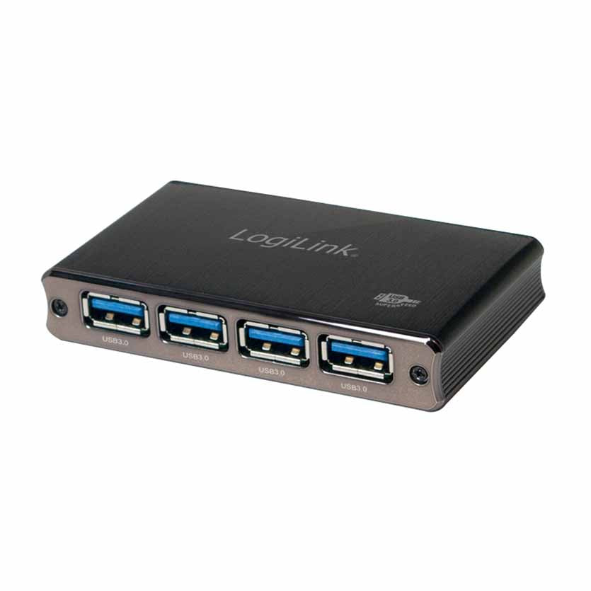 LOGILINK, UA0282 HUB USB3.0 4-PORT W/PSU ALUMINUM