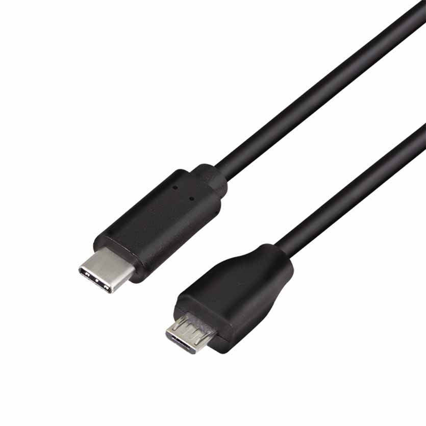LOGILINK CU0196 0.5m USB CABLE USB TYPE- C TO USB2.0 MICRO M/M BLACK