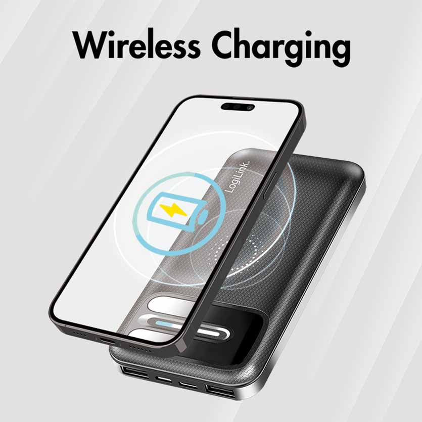 LOGILINK PA0305 POWERBANK 8000mAh WIRELESS CHARGING BLACK
