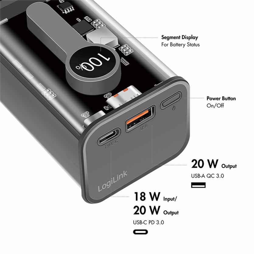 PA0306 POWERBANK 10000mAh LOGILINK