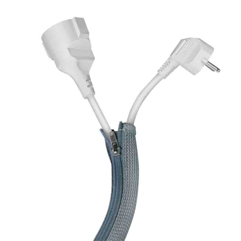 LOGILINK KAB0074 2m CABLE SLEEVE WITH ZIPPER POLYESTER 35mm GREY