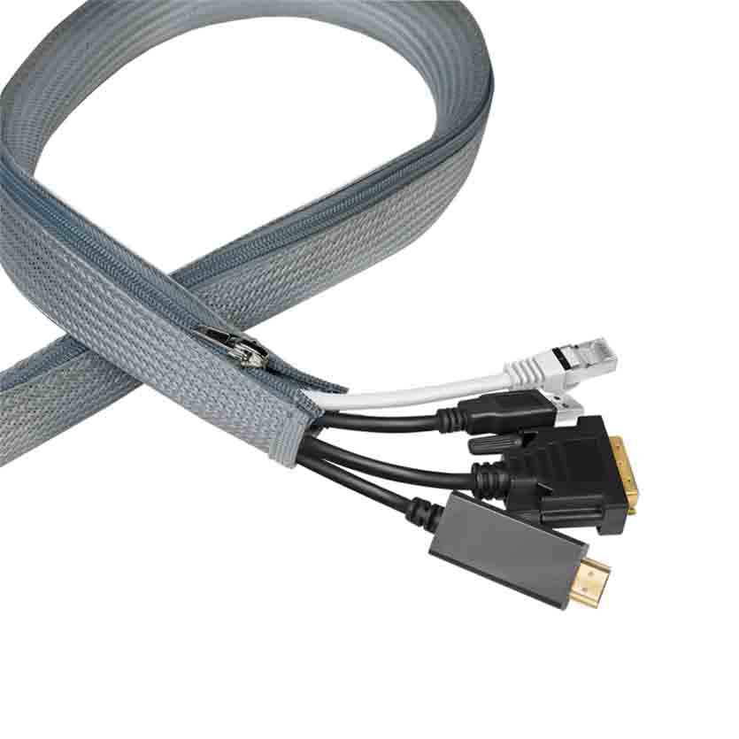 LOGILINK KAB0074 2m CABLE SLEEVE WITH ZIPPER POLYESTER 35mm GREY